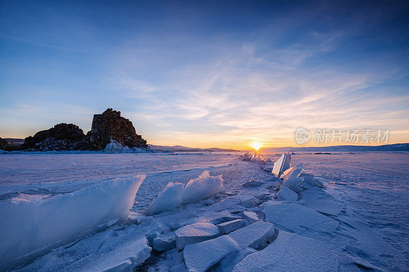 Ice cracks on Baikal surface